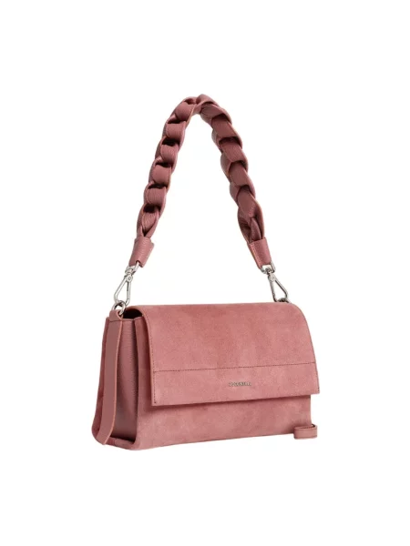 Coccinelle torebka crossbody zamszowa różowa