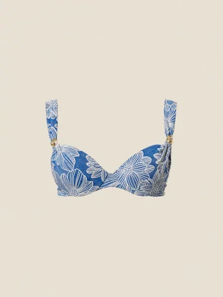 Top Twinset din jacard albastru