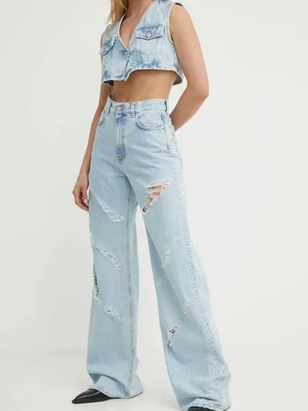 Дънки K+LUSHA с висока талия KLERIS синьо