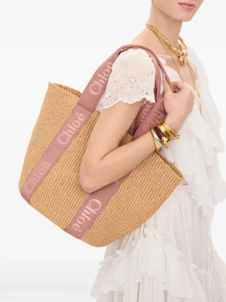 Geantă shopper Chloé cu broderie