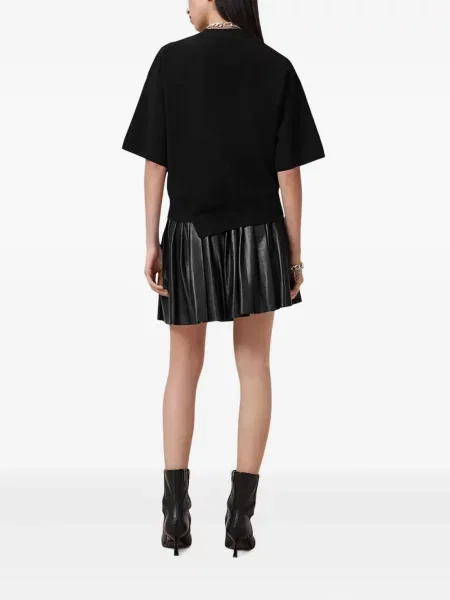 Fustă din piele Allsaints plisată negru