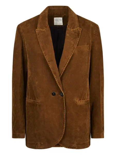 Marynarka Forte Forte z kieszeniami zapinanymi na guziki brązowa