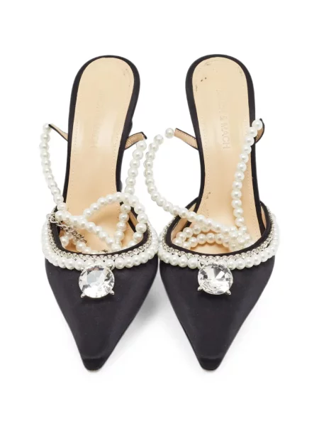 Pantofi cu toc Mach & Mach cu perle negru