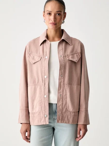 BOSS Orange jachetă pentru femei din denim C_Jashirt-D roz