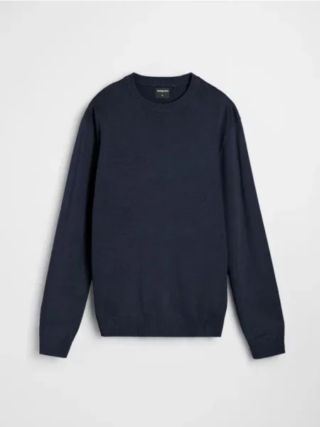 Sinsay Sweter z długim rękawem granatowy