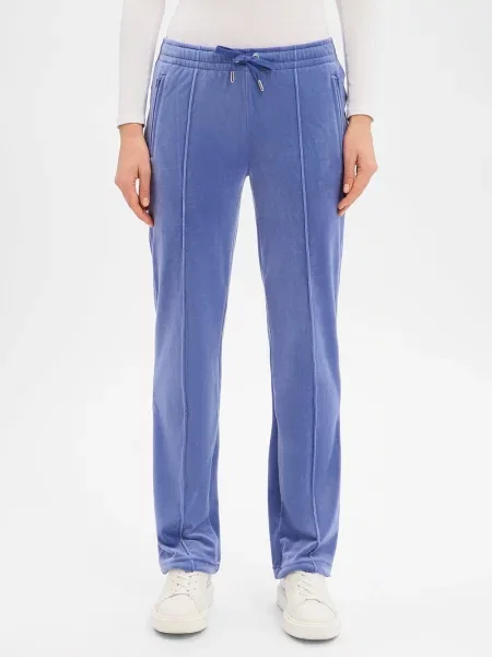 Juicy Couture spodnie dresowe welurowe niebieskie