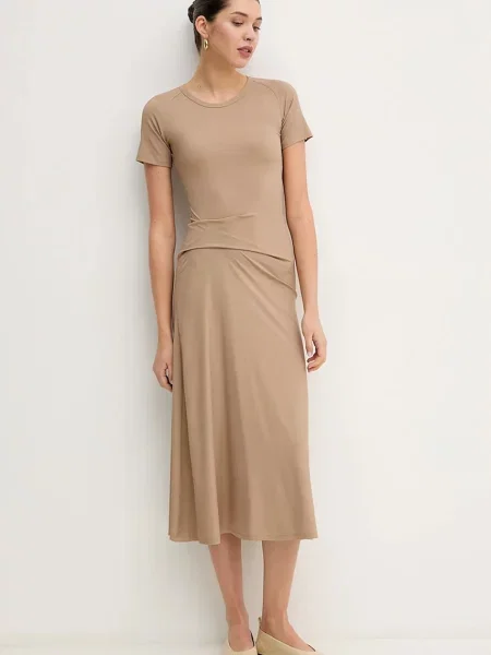 Marella sukienka NOROIS maxi rozkloszowana zielony