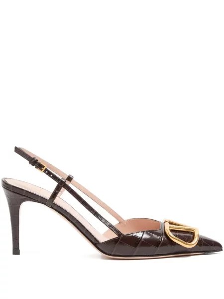 Pantofi cu toc Valentino Garavani slingback maro