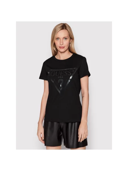 Guess T-Shirt Regular Fit μαύρο