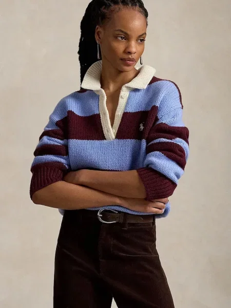 Polo Ralph Lauren pulover pentru femei cu lână albastru