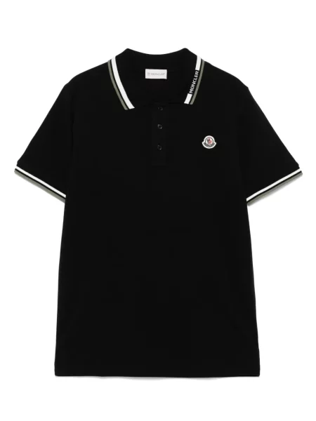 Koszulka polo dziecięca Moncler Enfant czarna