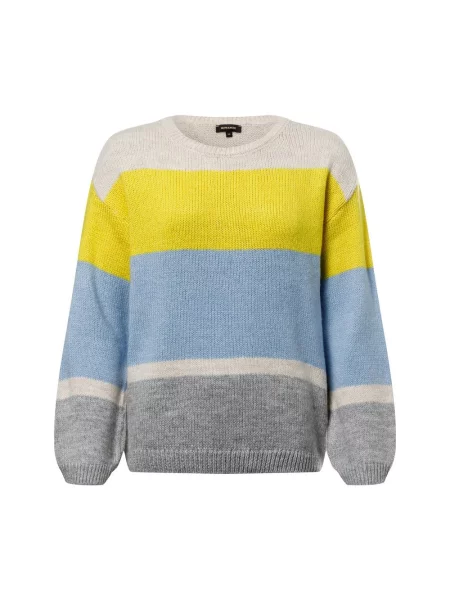 More & More Sweter z dzianiny Kobiety Sztuczne włókno w paski 34 beżowy