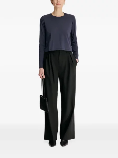 Lung tricou Loulou De Saison cu broderie albastru