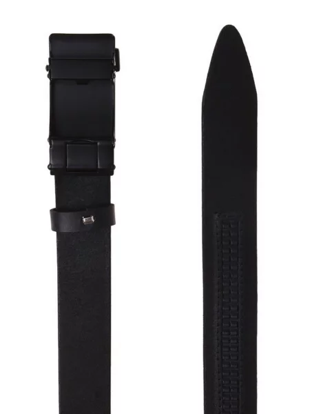 Кожаный ремень Borsa Leather с ремешками черный