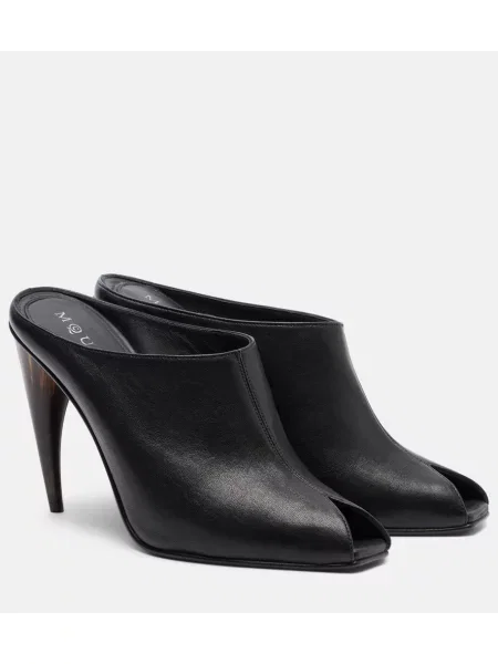 Papuci tip mules Mcqueen din piele negru