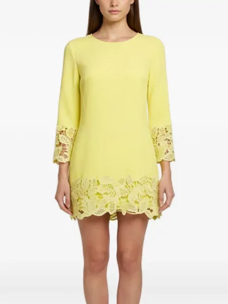 Lung rochie mini Ermanno Scervino din dantelă galben