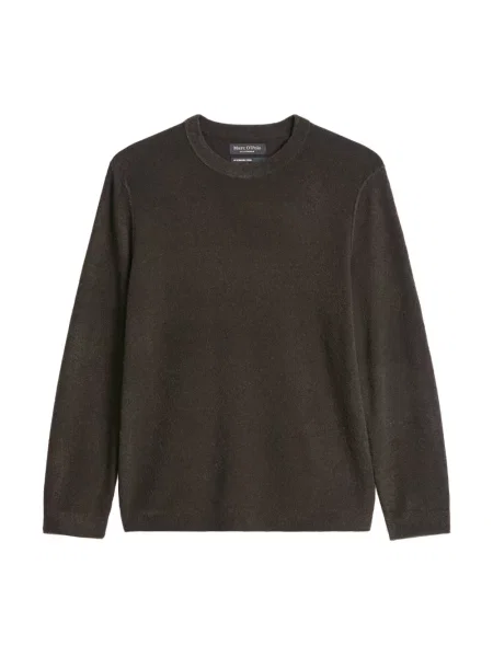 Sweter Marc O'polo wełniany z długim rękawem brązowy
