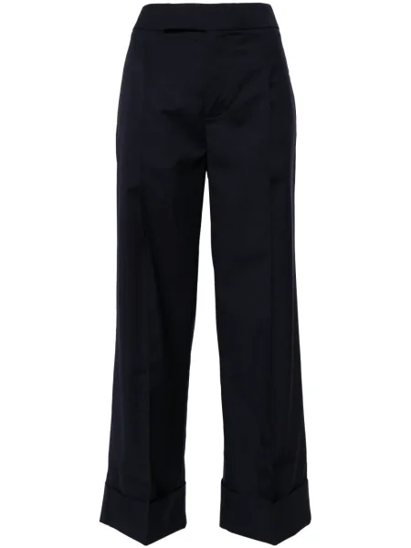 Pantaloni Sa Su Phi cu talie înaltă de lână albastru