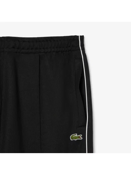 Lacoste Spodnie Dresowe Piké Z Kontrastowym Wykończeniem czarny