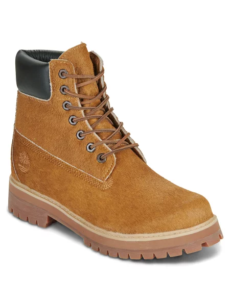 Čipkované členkové topánky Timberland hnedá
