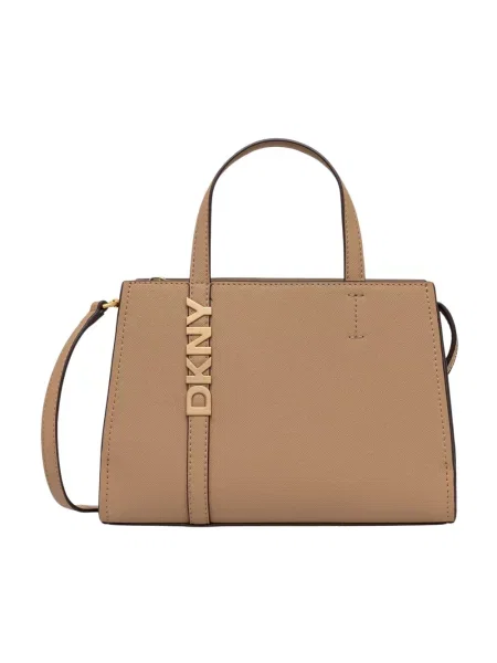 DKNY torebka crossbody skórzana beżowa