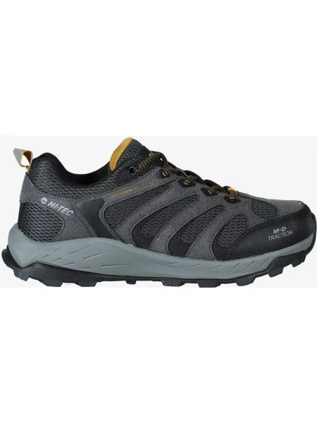Buty do biegania Hi-Tec Trail Sender Low Waterproof szary ciemny musztardowy 39 czarny