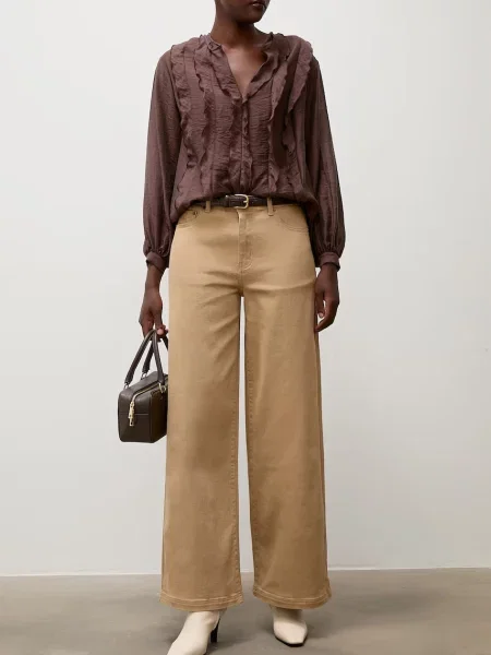 Answear.LAB wide leg džíny hnědé