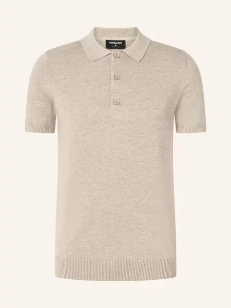Strellson Koszulka Polo Z Dzianiny Loic beige beżowa