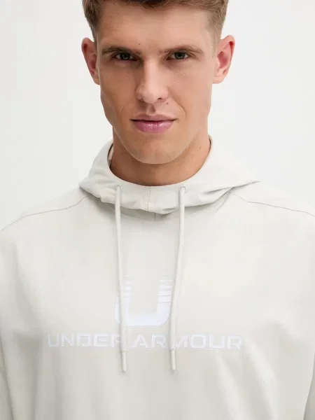Кофта Under Armour Unstoppable з капюшоном з принтом сірий