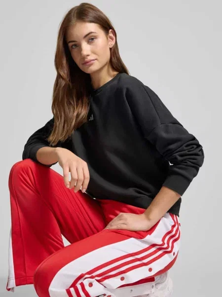 Bluza o kroju oversized z wyhaftowanym logo czarna