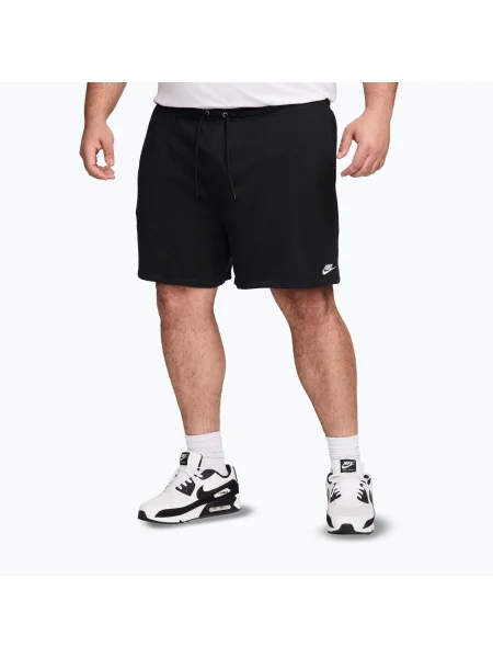 Pantaloni scurți pentru bărbați Nike Club French Terry Flow black/black/white alb