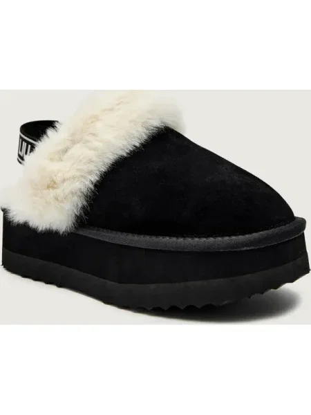 Liu Jo Mules încălțăminte JANE 10 | piele întoarsă | shearling negru