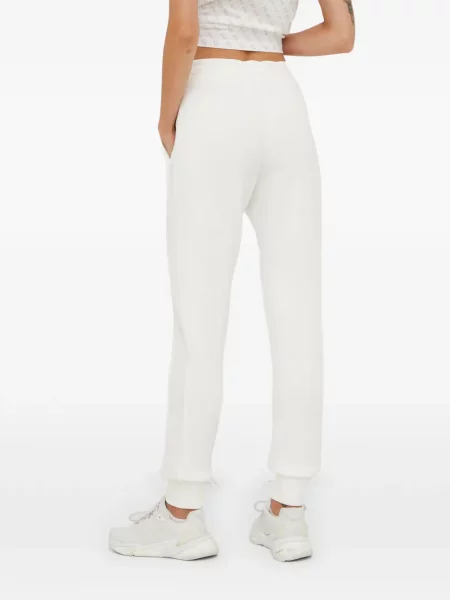 Pantaloni Guess alergare cu autograf alb