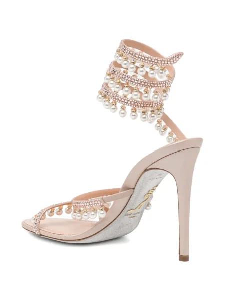 Sandale Rene Caovilla de cristal roz
