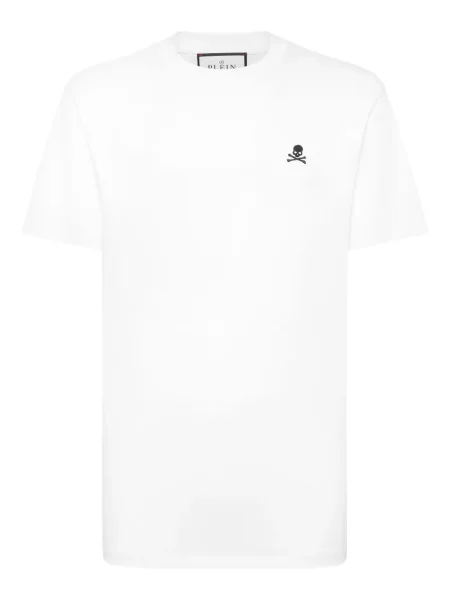 Tricou Philipp Plein cu broderie alb