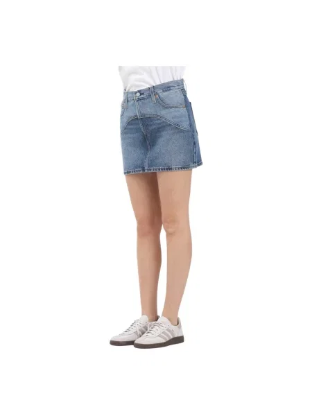 Levi's spódnica ICON SKIRT WESTERN YOKE mini prosta niebieski