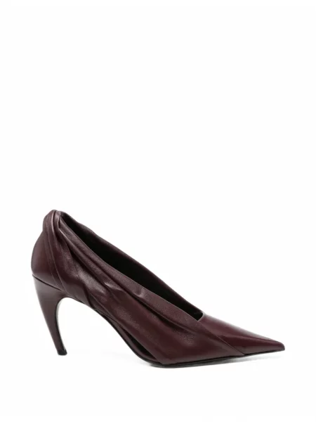Pantofi cu toc Khaite din piele drapate roșu