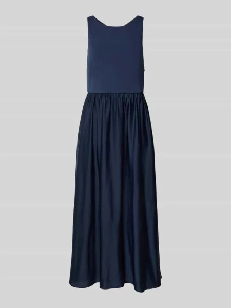 Sukienka wieczorowa z dekoltem na plecach i szerokimi ramiączkami Christian Berg Cocktail granatowa