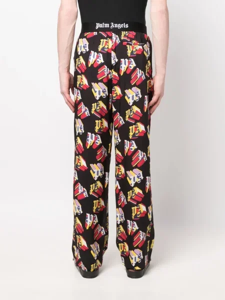 Pantaloni Palm Angels cu imagine negru