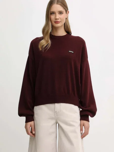 Rotate pulover de lână light bordo