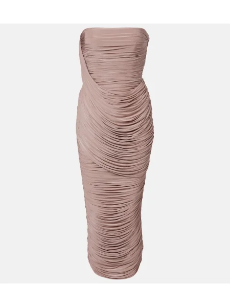 Rochie Alex Perry din jerseu drapată de costum roz