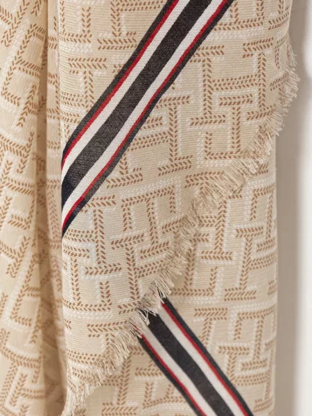Chusta z Mieszanka bawełny i modalu Tommy Hilfiger beżowa