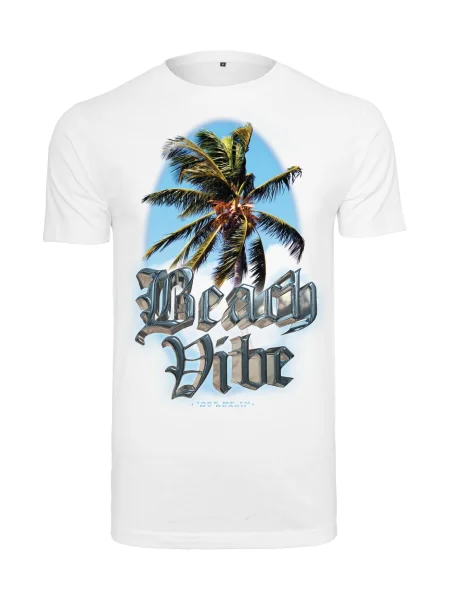 Mister Tee Tričko Beach Vibe světlemodrá / zelená / černá bílá