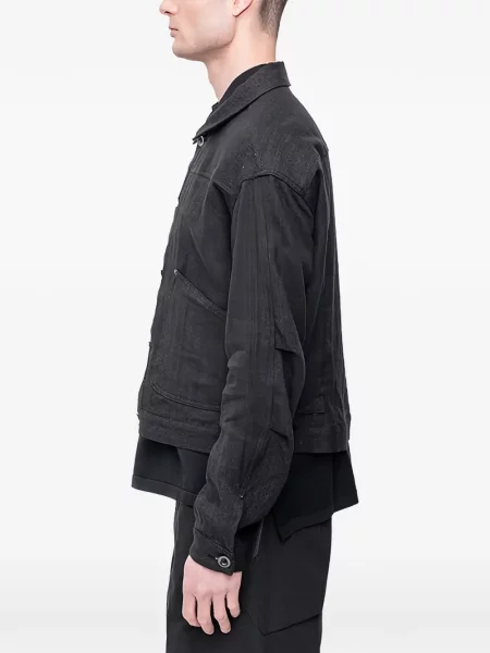 Geacă The Viridi-anne cu model herringbone negru
