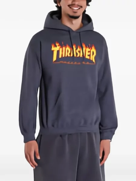 Суичър с качулка Thrasher сиво