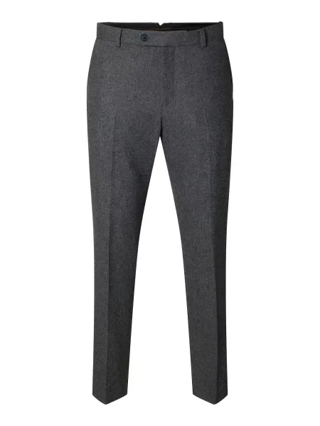 SELECTED Pantaloni cu dungă SLHReed / închis gri