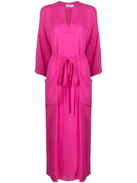 Sukienka maxi Fabiana Filippi z długim rękawem do kolan garniturowa różowa