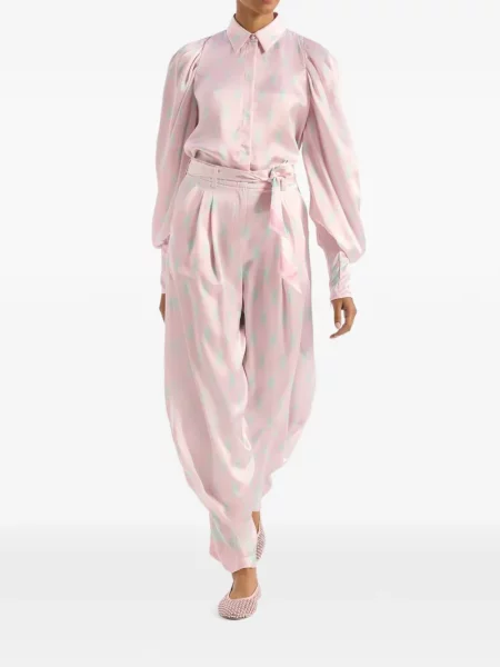 Pantaloni Genny plisate roz