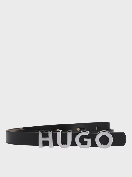 Шкіряний ремінь Hugo чорний