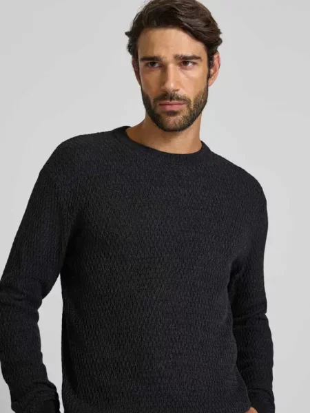 Sweter z dzianiny z okrągłym dekoltem model ‘REAGAN’ Jack & Jones Premium